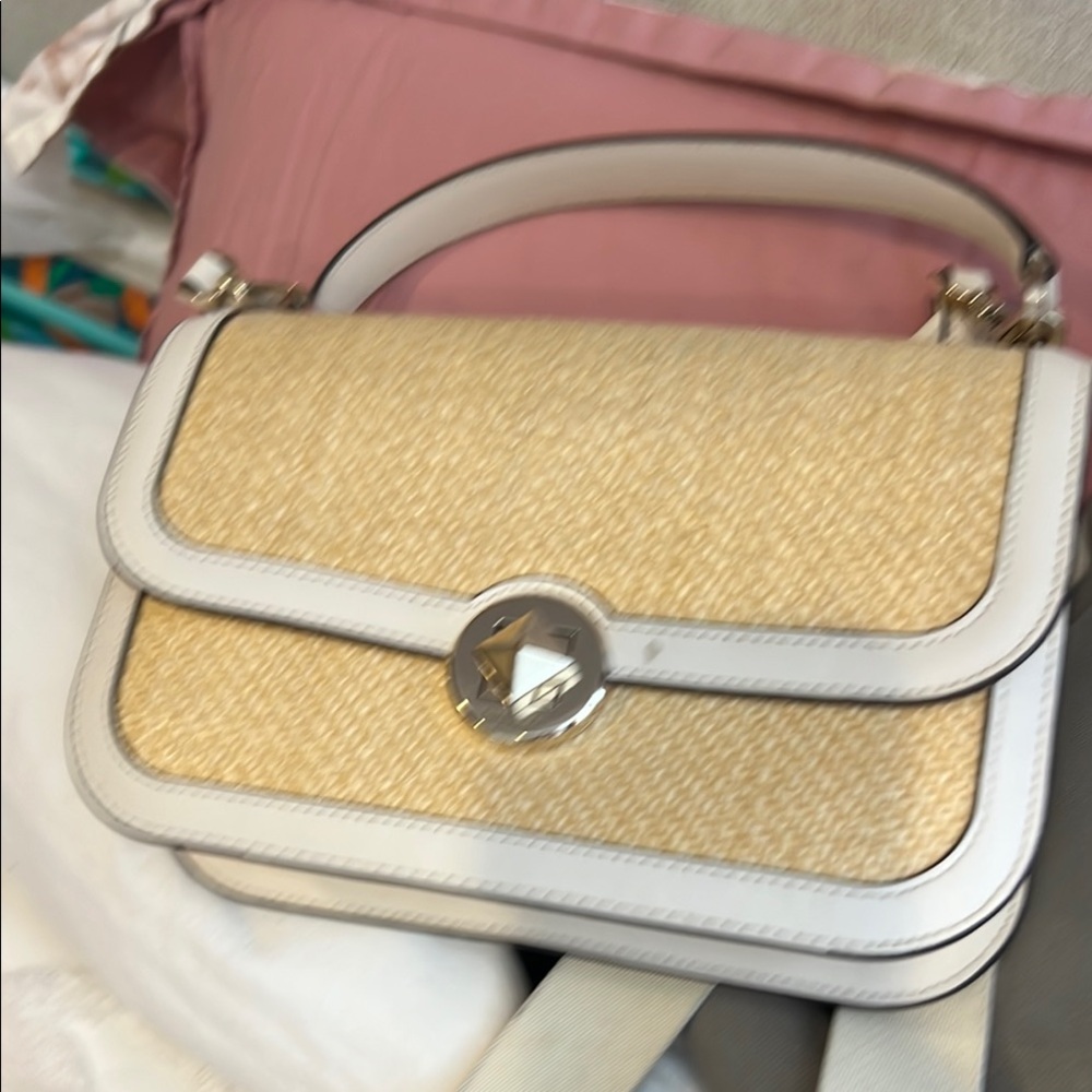 Elegant Tan and White Women's Bag